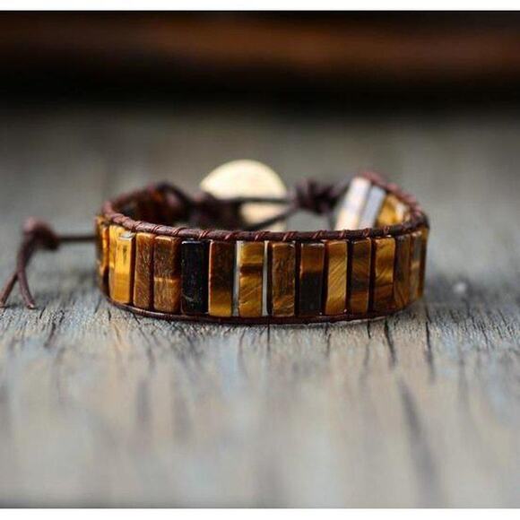 Freya Branwyn Jasper, Howlite and Tiger Eye Bracelet Wrap Healing Calming Stone - Picture 5 of 6